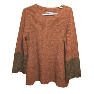 Apt 9 Pullover Sweater Women's Large Burgundy and Black 3/4 sleeve - VERY SOFT!